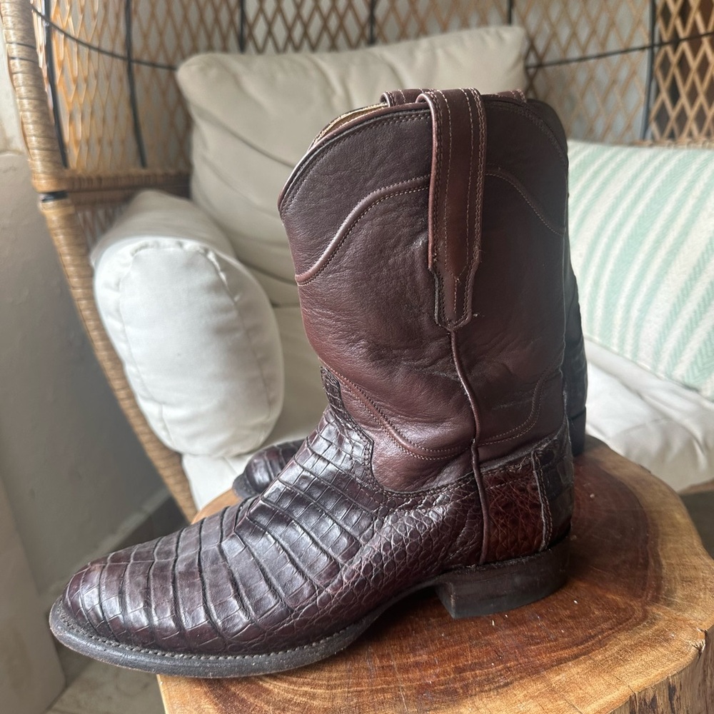Tecovas Dark Brown Exotic Leather Boots